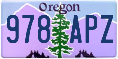 OR license plate 978APZ