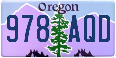 OR license plate 978AQD