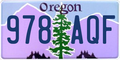 OR license plate 978AQF