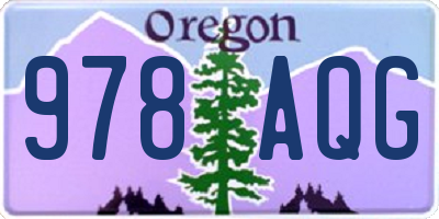 OR license plate 978AQG