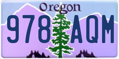 OR license plate 978AQM
