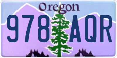 OR license plate 978AQR