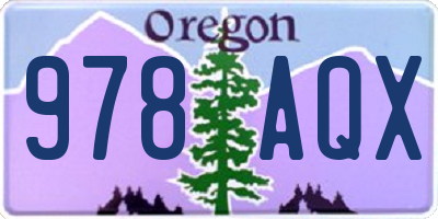OR license plate 978AQX