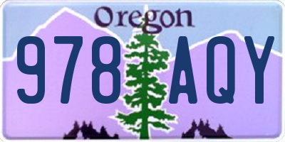 OR license plate 978AQY