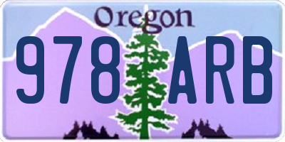 OR license plate 978ARB