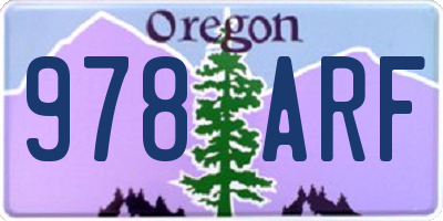 OR license plate 978ARF