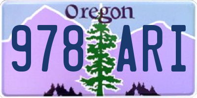 OR license plate 978ARI