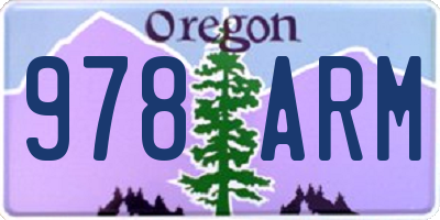 OR license plate 978ARM
