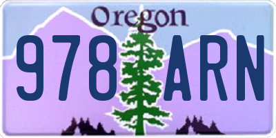 OR license plate 978ARN