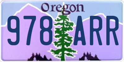 OR license plate 978ARR