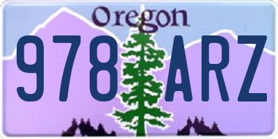 OR license plate 978ARZ