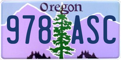 OR license plate 978ASC