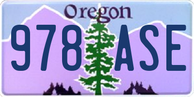OR license plate 978ASE