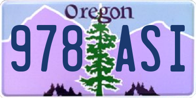 OR license plate 978ASI