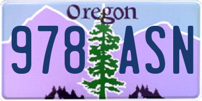 OR license plate 978ASN