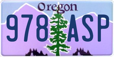 OR license plate 978ASP