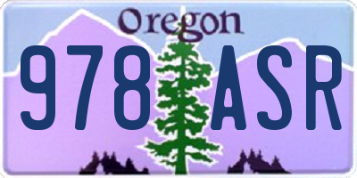 OR license plate 978ASR