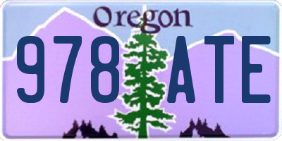OR license plate 978ATE