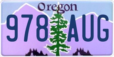 OR license plate 978AUG