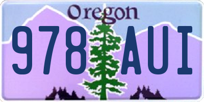 OR license plate 978AUI