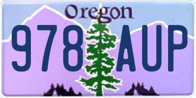 OR license plate 978AUP