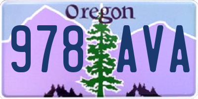OR license plate 978AVA