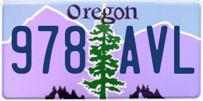 OR license plate 978AVL