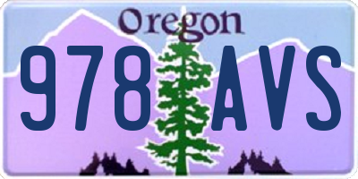 OR license plate 978AVS
