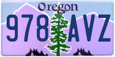 OR license plate 978AVZ