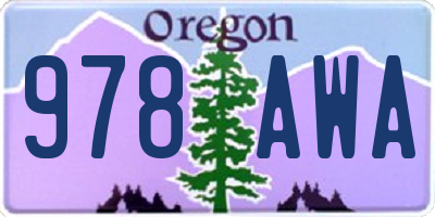 OR license plate 978AWA