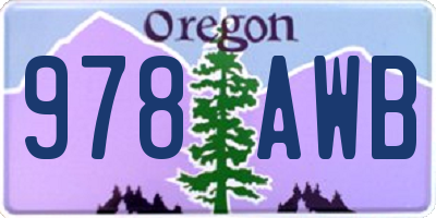 OR license plate 978AWB