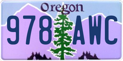 OR license plate 978AWC