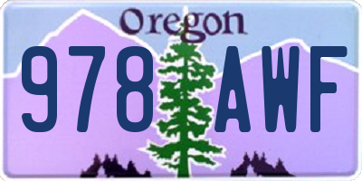 OR license plate 978AWF