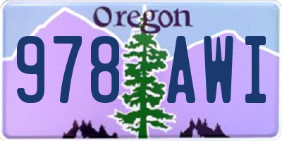 OR license plate 978AWI