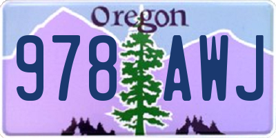 OR license plate 978AWJ