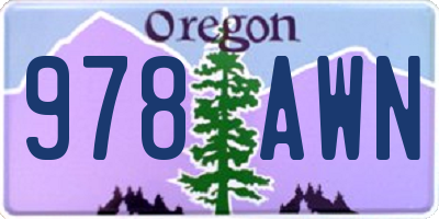 OR license plate 978AWN
