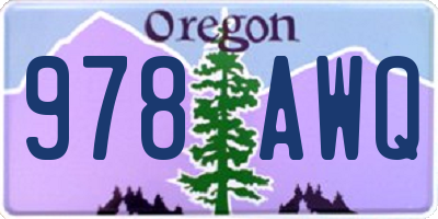 OR license plate 978AWQ