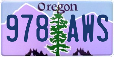 OR license plate 978AWS