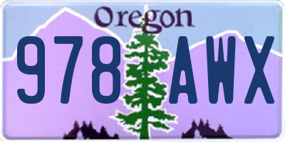 OR license plate 978AWX