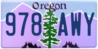 OR license plate 978AWY