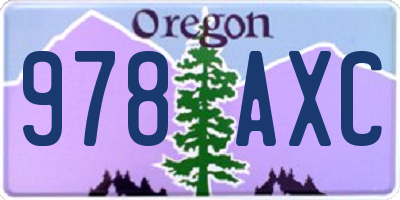 OR license plate 978AXC