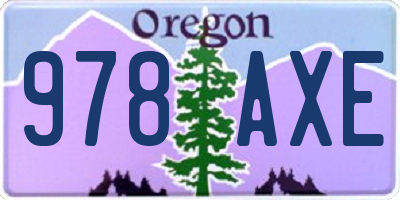 OR license plate 978AXE