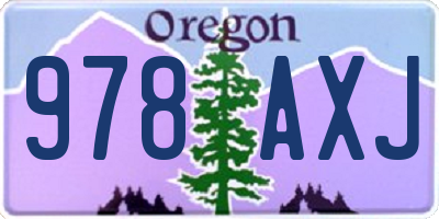 OR license plate 978AXJ