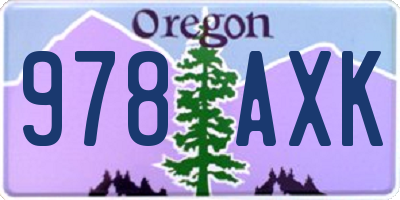 OR license plate 978AXK