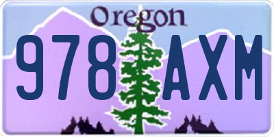 OR license plate 978AXM