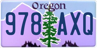 OR license plate 978AXQ