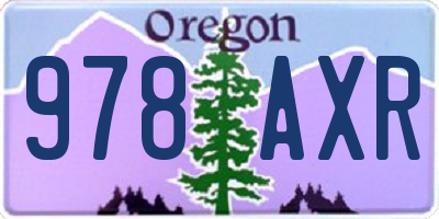 OR license plate 978AXR