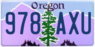 OR license plate 978AXU
