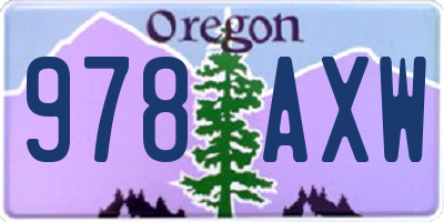 OR license plate 978AXW