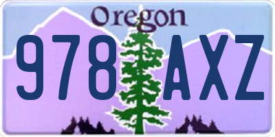 OR license plate 978AXZ